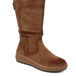 Zipped Long Boots - Tan