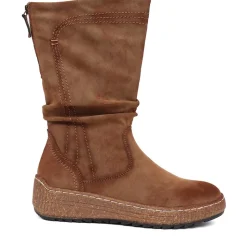 Zipped Long Boots - Tan
