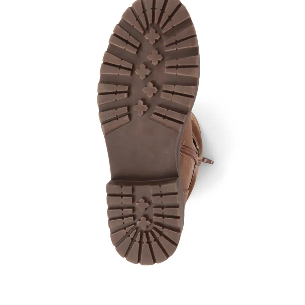 Zip-Up Calf Boots - Tan