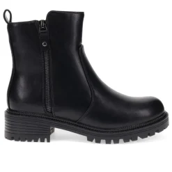 Zip-Up Chunky Ankle Boots - Black