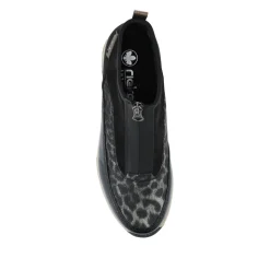 Zip-Up Chunky Ankle Boots - Black Multi