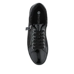 Zip Up Chunky Platform Trainers - Black Tweed
