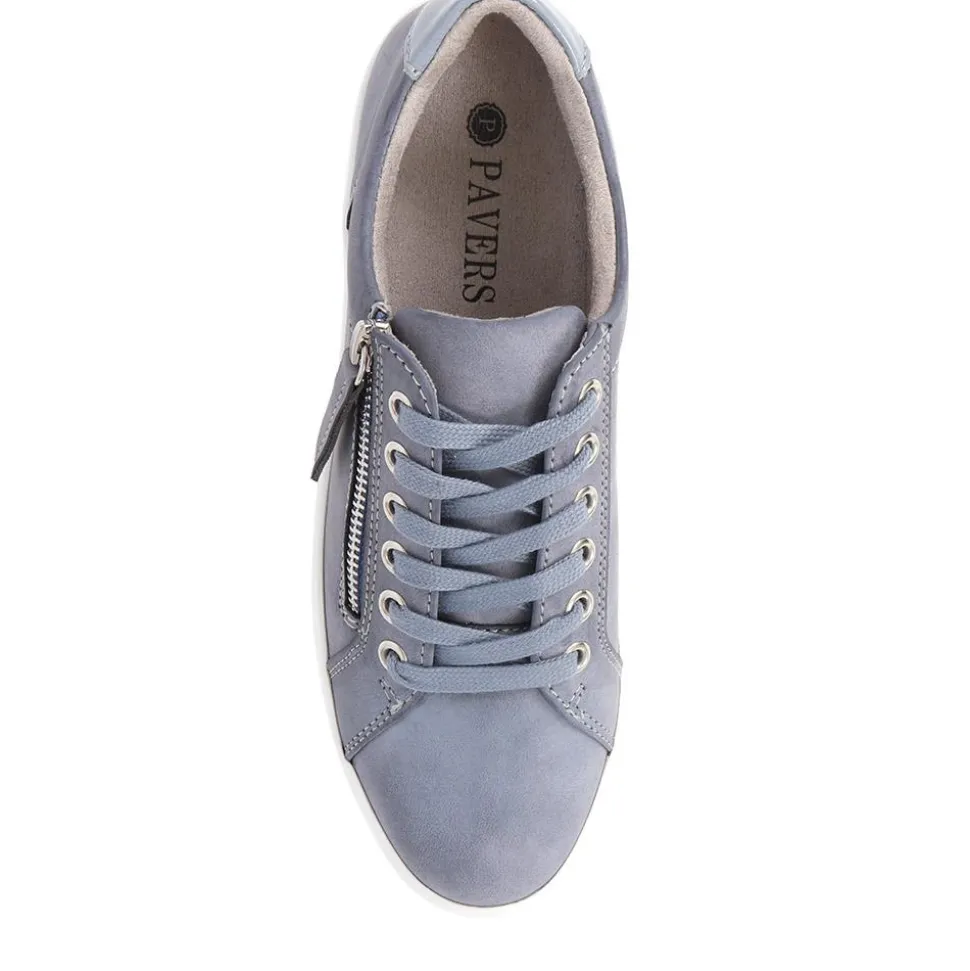 Zip Up Chunky Platform Trainers - Blue