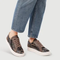 Zip Up Chunky Platform Trainers - Brown Leopard