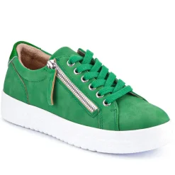 Zip Up Chunky Platform Trainers - Green