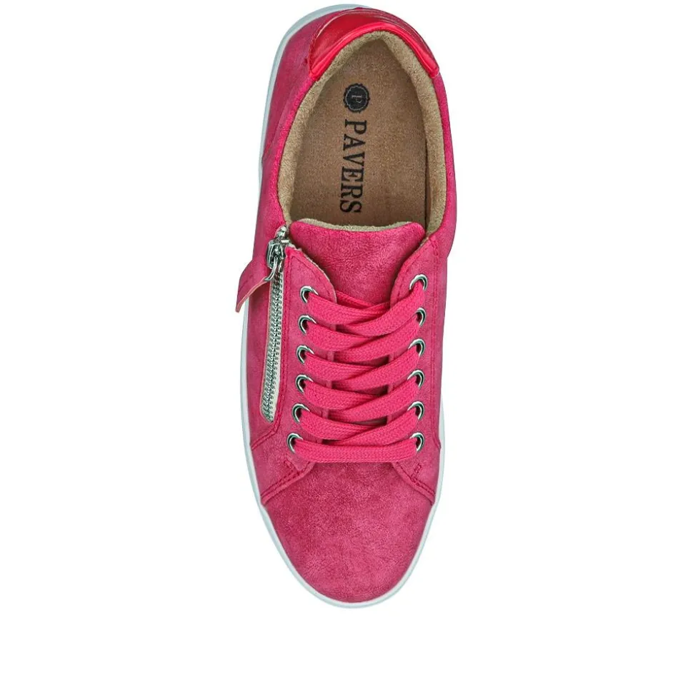 Zip Up Chunky Platform Trainers - Hot Pink
