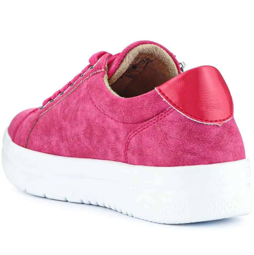 Zip Up Chunky Platform Trainers - Hot Pink