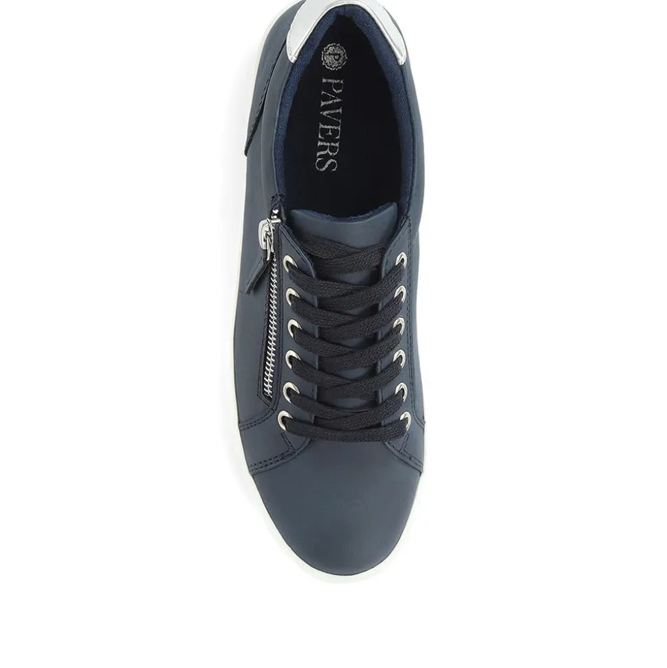 Zip Up Chunky Platform Trainers - Navy