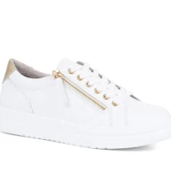 Zip Up Chunky Platform Trainers - White