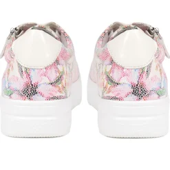 Zip Up Chunky Platform Trainers - White Multi