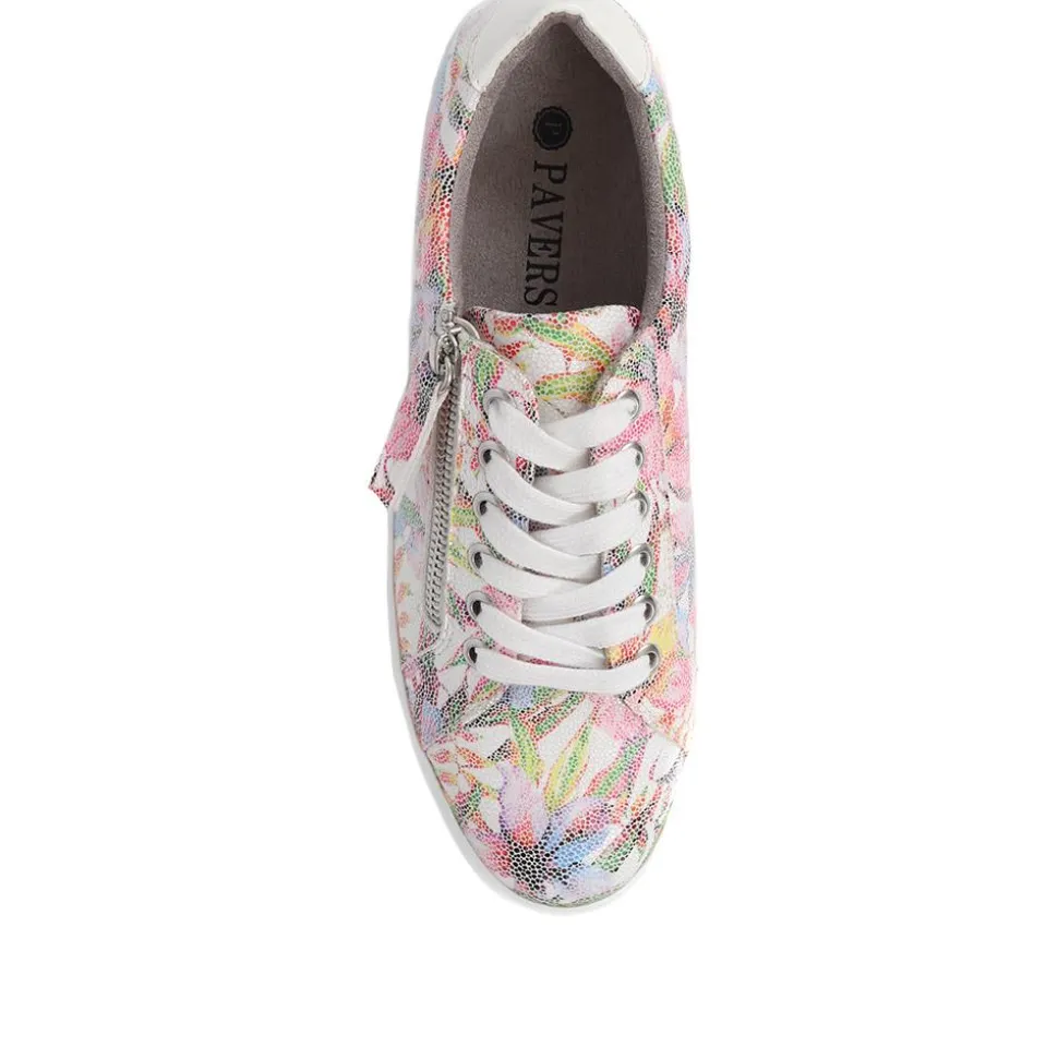 Zip Up Chunky Platform Trainers - White Multi