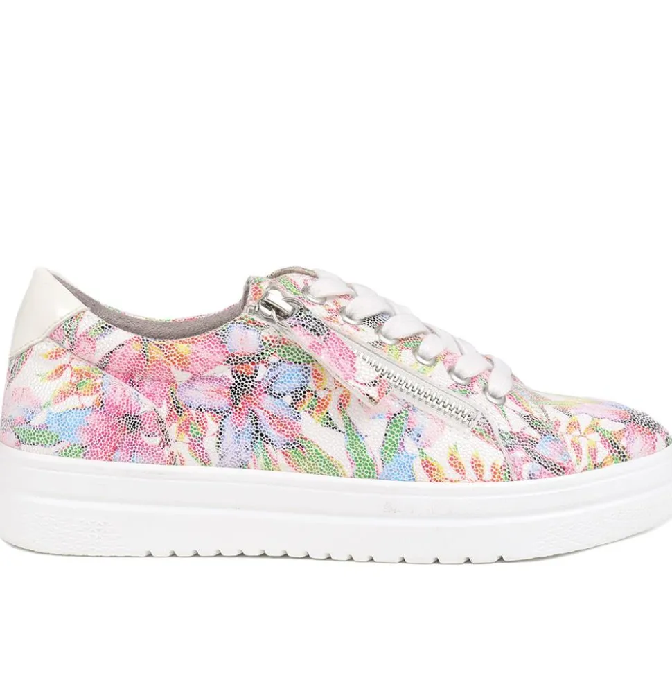 Zip Up Chunky Platform Trainers - White Multi