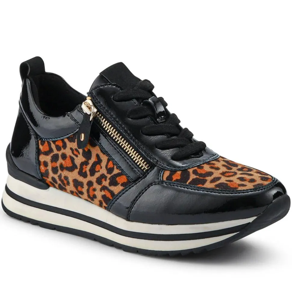 Zip-Up Laced Trainers - Leopard