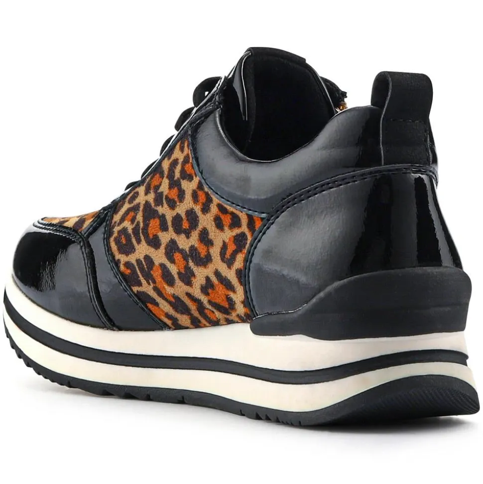Zip-Up Laced Trainers - Leopard