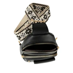 Zip-Up Mini Sling Bag - Black