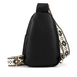 Zip-Up Mini Sling Bag - Black