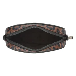 Zip Up Shoulder Bag - Brown Leopard