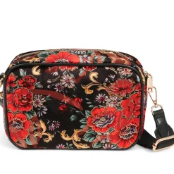 Zip Up Shoulder Bag - Floral