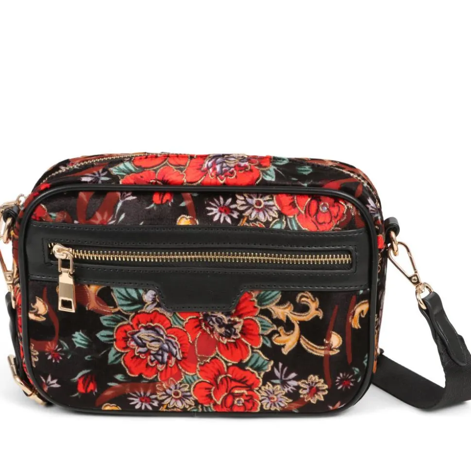 Zip Up Shoulder Bag - Floral