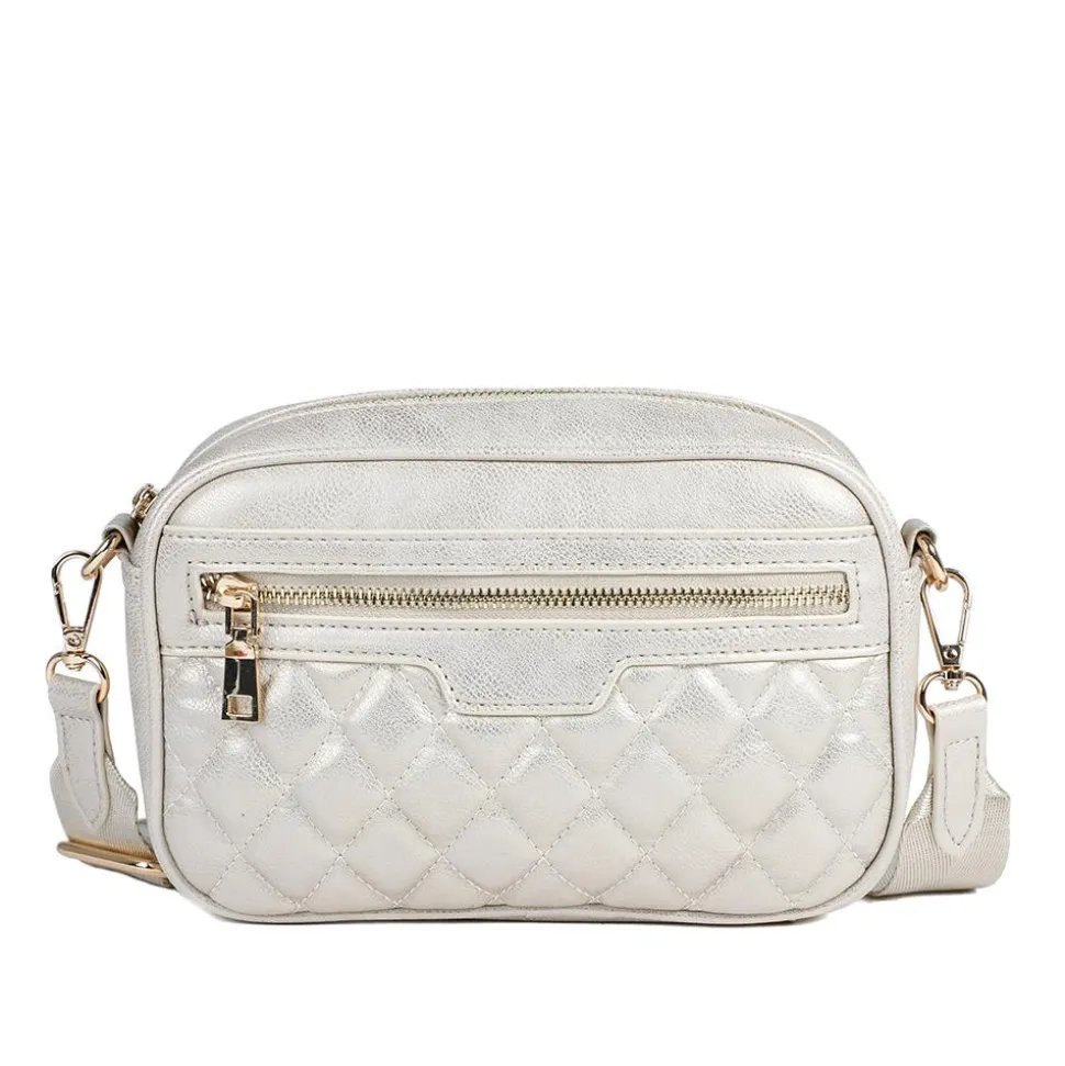 Zip Up Shoulder Bag - Soft Gold