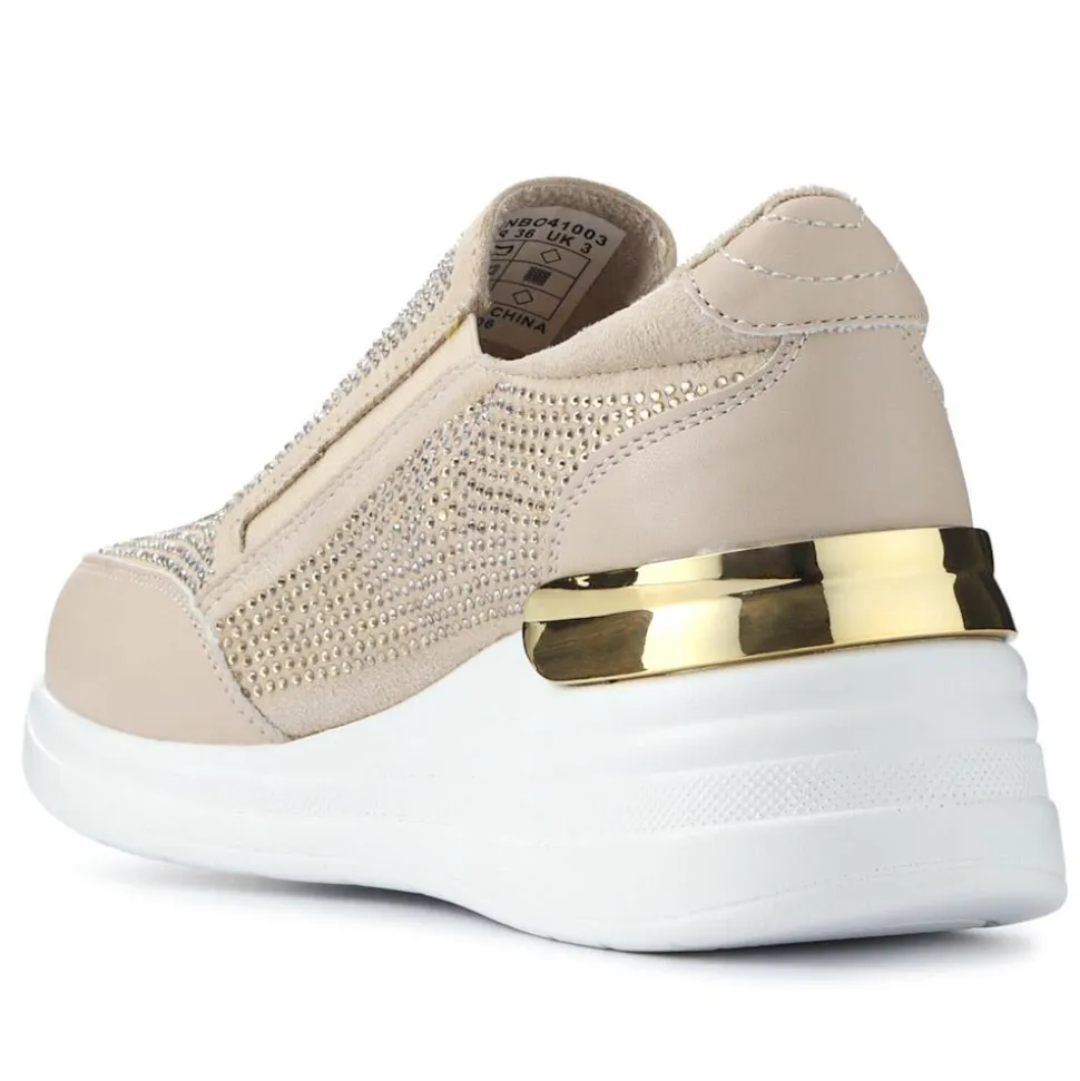 Zip-Up Trainers - Beige