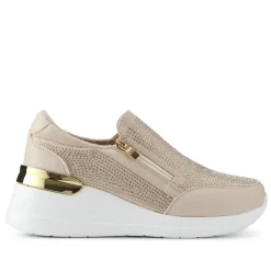 Zip-Up Trainers - Beige