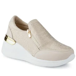 Zip-Up Trainers - Beige