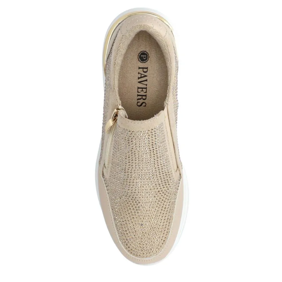 Zip-Up Trainers - Beige