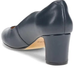 Zoey Leather Court Shoes - Navy Leather