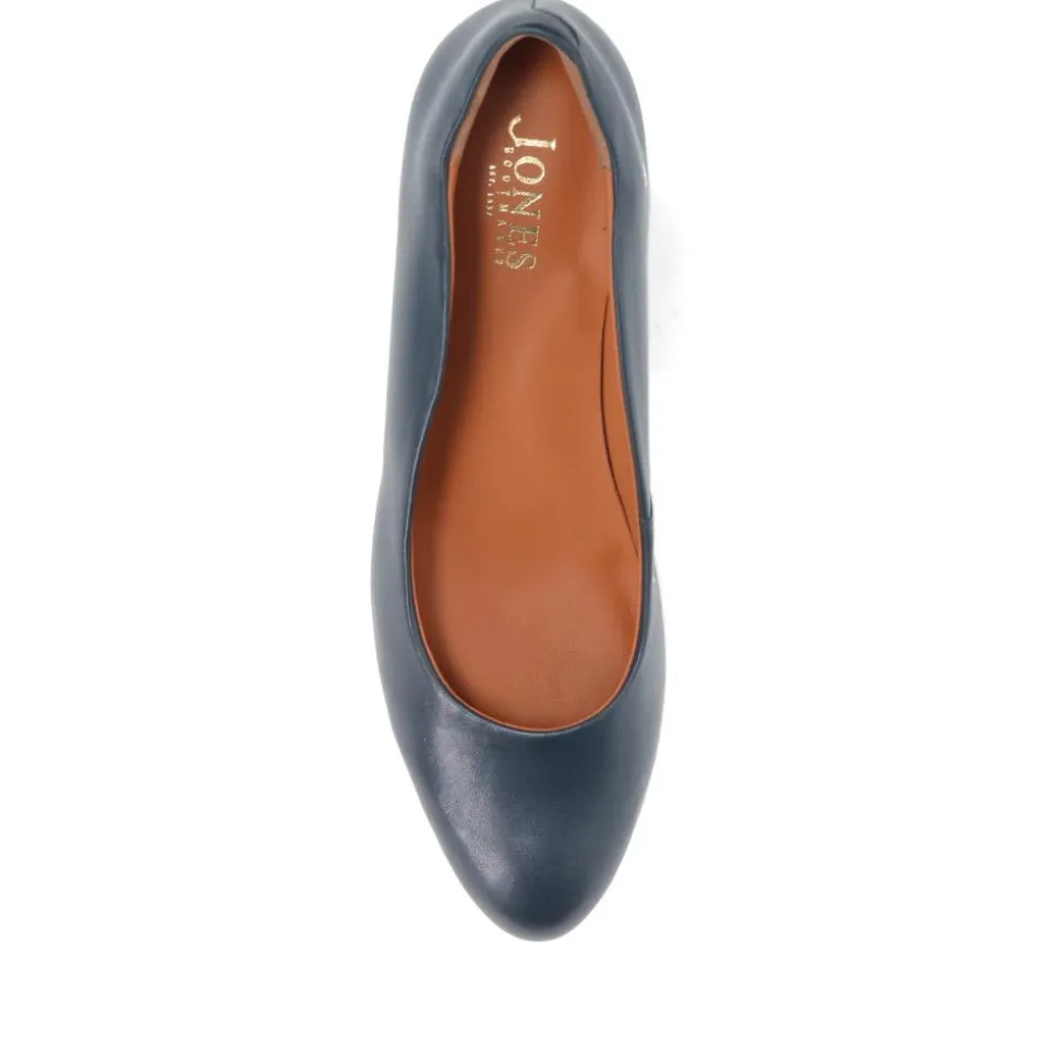 Zoey Leather Court Shoes - Navy Leather